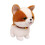 Peluche Chiot debout marron 25 cm, base lestée texturée 2