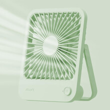 (4500mah mint green) JISULIFE Portable Small Desk Fan Ultra-Quiet Desk Fan USB Rechargeable Cooling Fan 4-Speed High Wind Office Fan