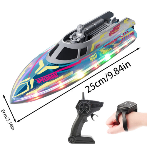 Bád RC 2.4G le Soilse LED 1 phíosa 2