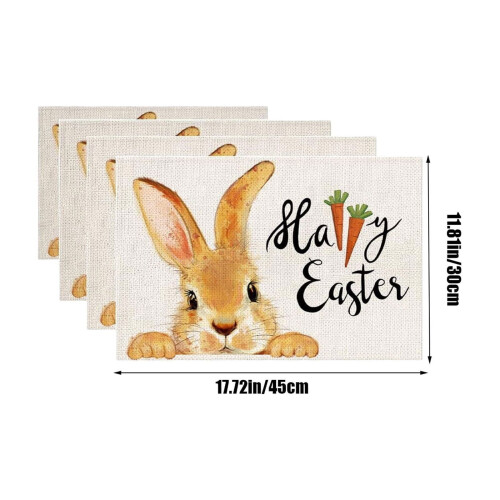 White Easter Placemats Plastic 4-Pack Rustic Vintage 1