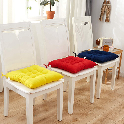 Coussin de chaise en microfibre avec attaches, antidérapant et lavable 2