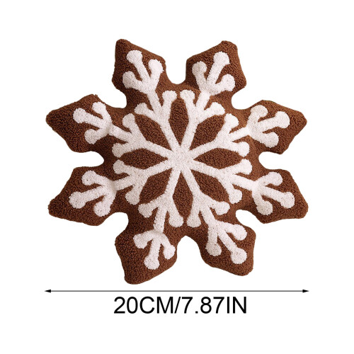 3D Snowflake Christmas Throw Pillow Winter Plush Decor 1 2