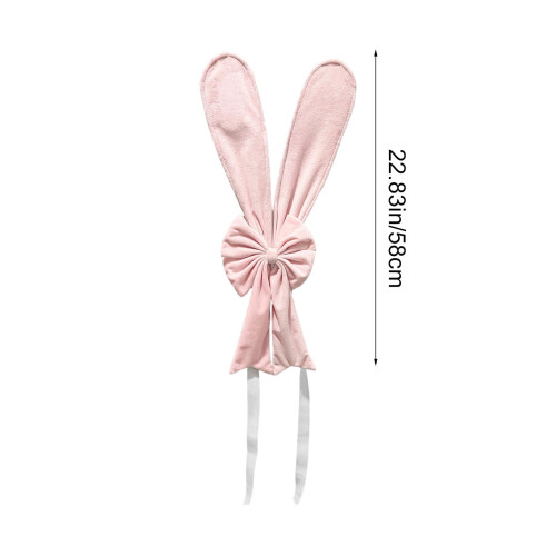 Ensemble de housse extensible pour chaise à oreilles de lapin roses 2