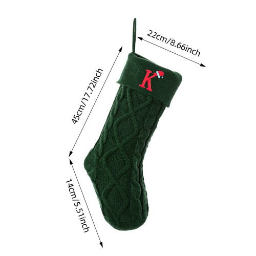 Christmas Stocking Embroidered Initial 18 Inches 1