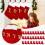 Chaussettes de Noël rouges avec initiales 19,68 pouces 26 lettres 5