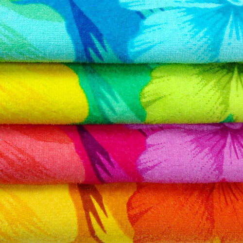 Hibiscus Cotton Beach Towel Multicolor 4-Pack 2