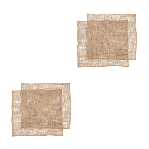 Washable Burlap Placemats Jute Rustic 4-Pack 2