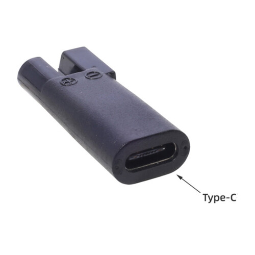 USB-C - 2-nastainen virtaliitin, 5 V:n lataussovitin 2