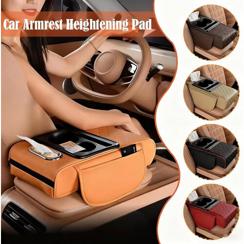 PU Leather Car Armrest Organizer 4-in-1 1