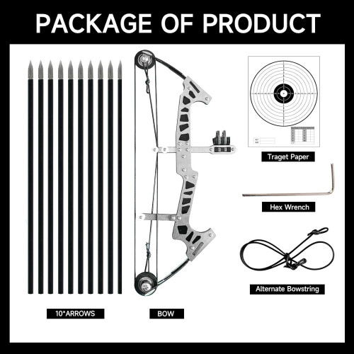 Mini Archery Bow Set Right Hand Metal Compound Bow 1 Pack 2