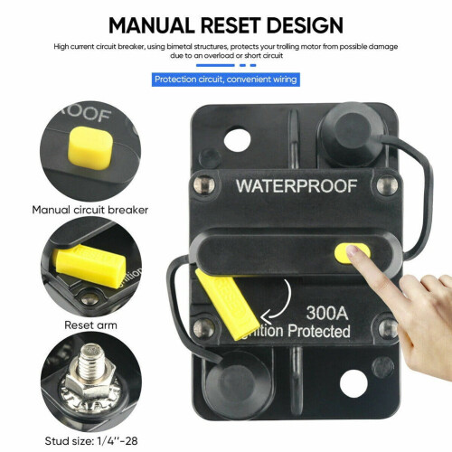 Waterproof Car Circuit Breaker 100A 12V-48V DC 2