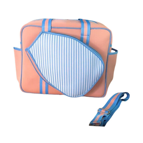 Pickleball Bag Large Capacity Pink Blue Racket Bag 1