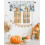 Fall Valances Pumpkin Grass Green Eucalyptus Plaid Rod 2