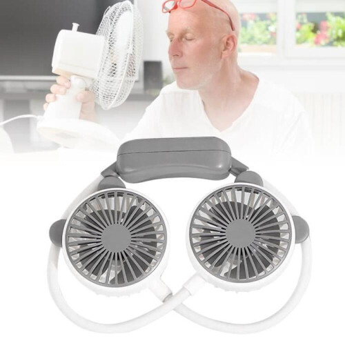 Foldable Neck Fan - Vvikizy - White - Two Speed Settings - Foldable Tube - USB Charging