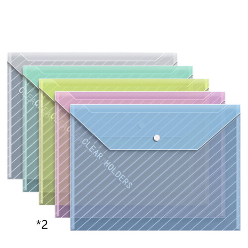 Snap Closure Plastic File Folders A4 10 pcs 1