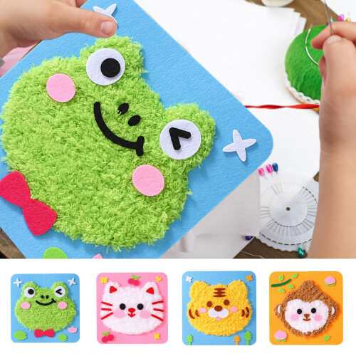 Kids' wool embroidery kit cartoon design 1 set 1