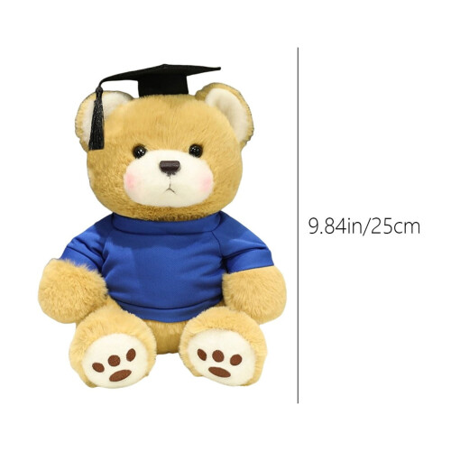 Graduation Bear Plush – Soft Brown Teddy with Cap and 2