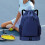 Tennis Backpack Blue Water-Resistant Large-Capacity 8