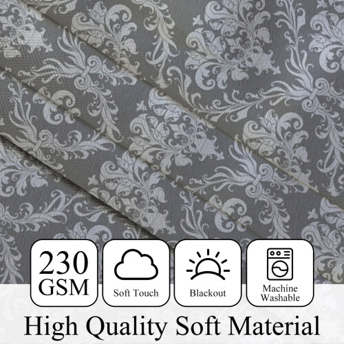 Boho Blackout Curtains for Bedroom Brown White Floral 2 pcs 2
