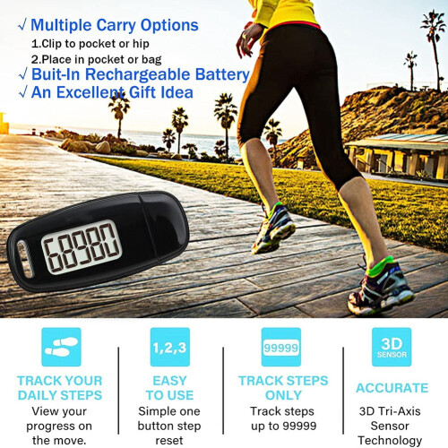 LCD display 3D axis sensor pedometer with lanyard 2