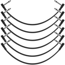 Cavi Patch per Chitarra da 12 Pollici, Confezione da 6, Cavi Piatti Ad Angolo Retto da 1/4" per Pedali Effetto, Cavi Patch per Pedaliera