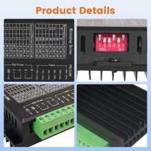 Stepper Motor Driver,TB6600 9-40V 4A 1-32 Microstep Adjustable with over-Current Protection for CNC Router DIY Hobbyists