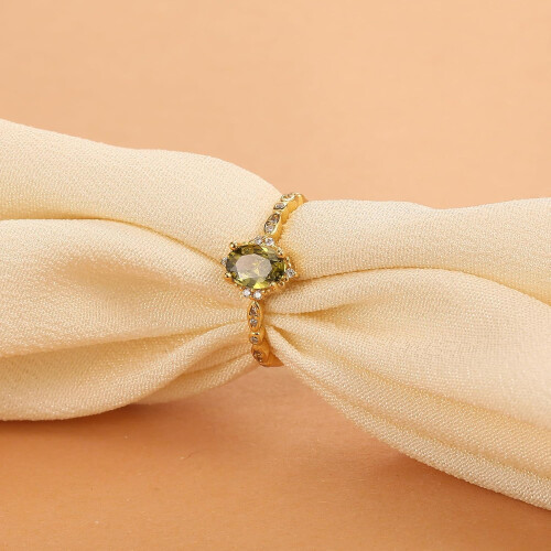 925 Sterling Silver Peridot Eternity Band Ring – 2