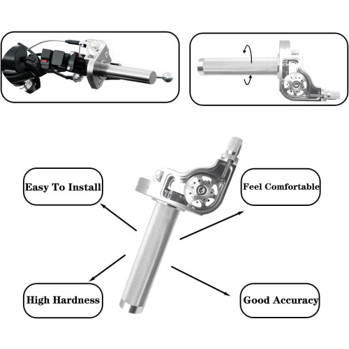 CNC Aluminum Throttle Grip 7/8 inch 22mm with Cable 2