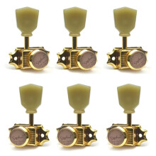 SAPHUE 3+3 Vintage Style Locking Guitar Machine Heads 1:15 Ratio Lock String Deluxe Tuning Key Pegs Tuners Set Replacement C