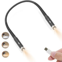 LED Neck Reading Light Rechargeable Book Light, 3 Colors & 3 Brightness, Flexible Hands-Free Reading Lamp