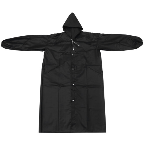 Adult Rain Poncho Reusable EVA Black 1 Pack 2