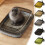 DAMAI Cat Litter Box Semi-Closed Open-Top Light Green 7