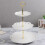 Sunflower Fruit Cake Stand Gold Silver 3 Layers 3
