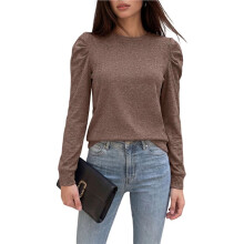 Women'S Summer Long Sleeve Sweater Dressy Business Casual Blouses Coffee S