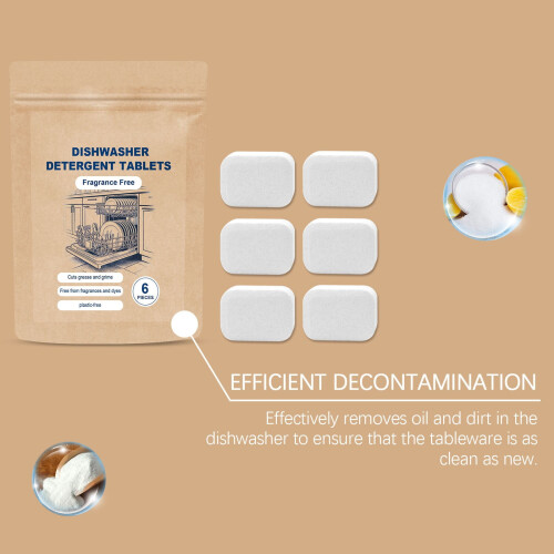 Dishwasher Detergent Tablets Plastic-Free 6 Count 2