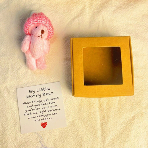 Mini-Teddybär-Set mit inspirierender Karte in einer Box 2