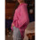 Women'S Solid Collared Long Sleeve Loose Fit Button Down Shirt Plum Color S 6