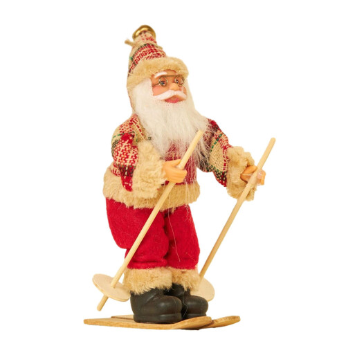 Figurine de Père Noël skiant pour cheminée (1 pièce) 1