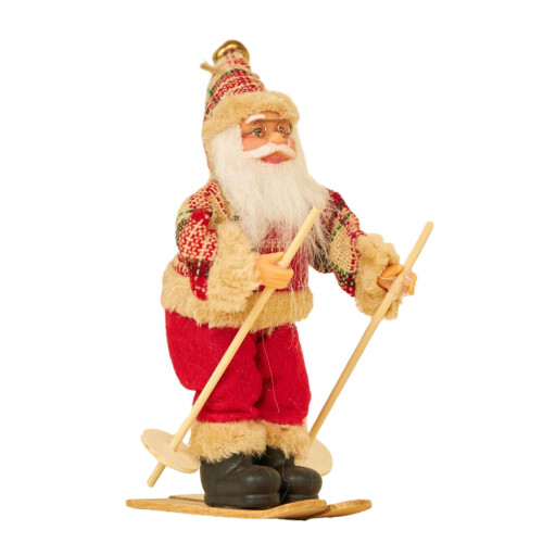 Figurine de Père Noël skiant pour cheminée (1 pièce) 2