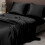 Ensemble de draps King en satin mat, 4 pièces, poches profondes, polyester 5
