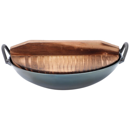 icolorfuled miniature cast iron wok with lid 2