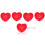 Heart-Shaped Plastic Buttons Keychain 50 Pcs 2