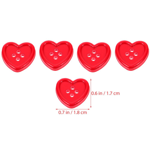 Heart-Shaped Plastic Buttons Keychain 50 Pcs 1