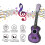 Ukulele per bambini a forma di ippopotamo viola da 20 pollici con corde vere e 4
