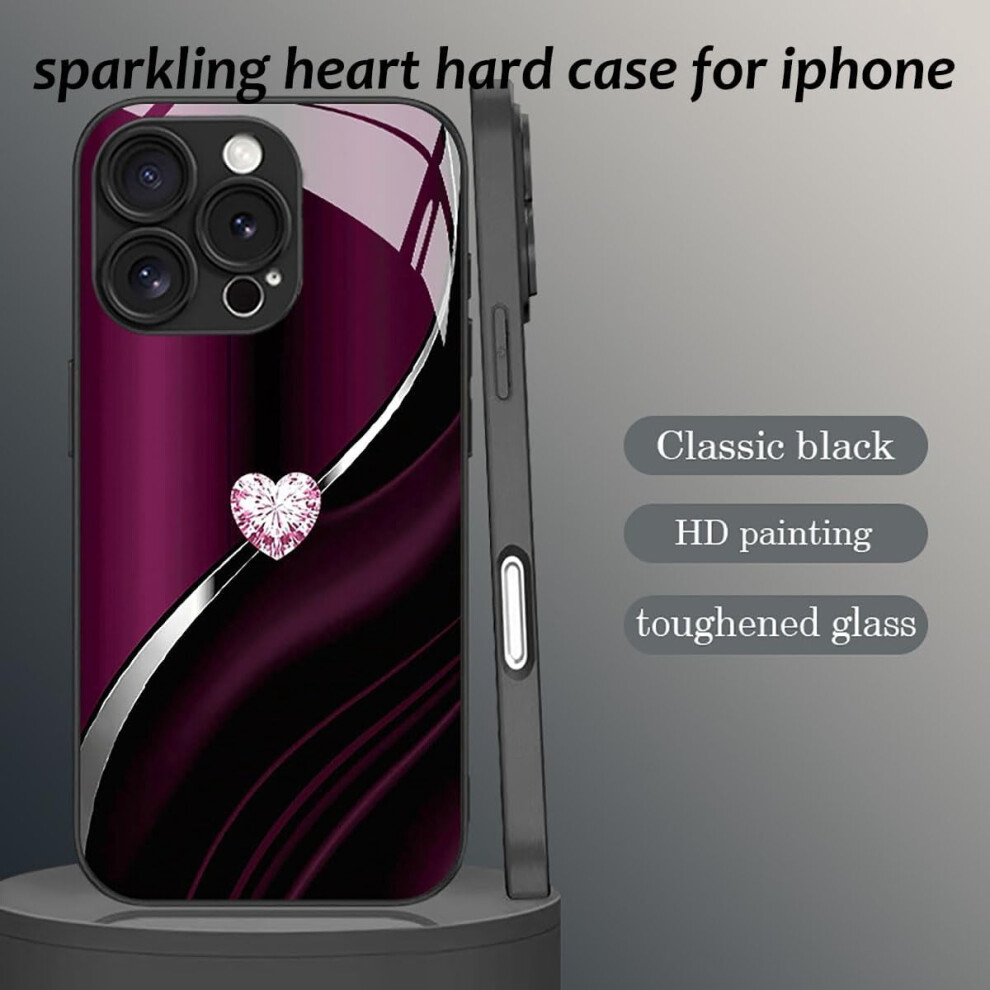 Iphone Hard Case Heart-Shaped Luxury Shockproof Tempered Purple 9178400880278