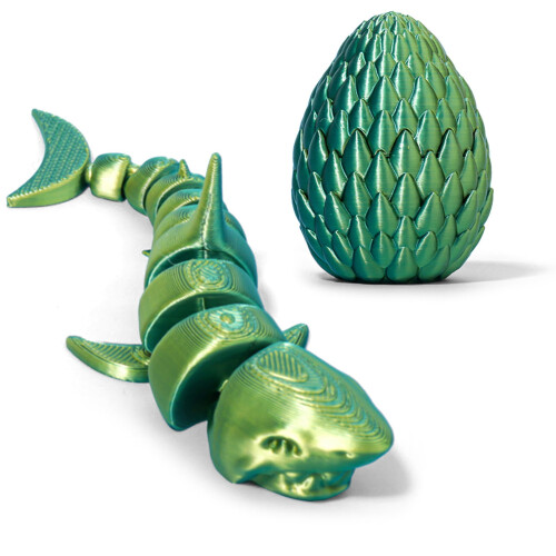 Poseable Shark Ornament with Egg – Realistic Jointed 1