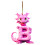 Pink Dinosaur Christmas Ornament Acrylic Initial Pendant 26 2