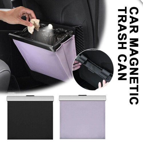 Car Trash Can Waterproof with LED Light and Magnetic Mount 1