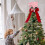 Christmas Tree Topper Hat with Bow Ribbon Decor 2