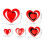 3D Heart Hanging Decorations Red Foil 16 Pieces 4